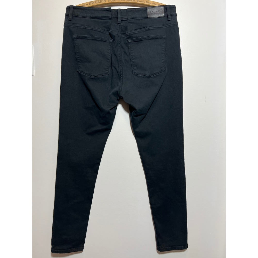 Lauren Ralph Lauren Womens Skinny Jeans Black Denim Pants 30 Inseam